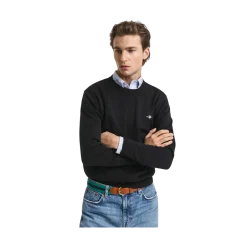Sale Gant Claic Cotton C-Neck - Black