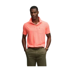 Sale Superdry Classic Cotton Linen Polo - Neon Coral