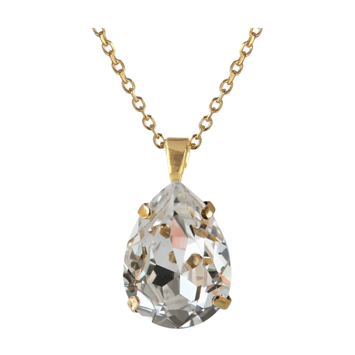 New Caroline Svedbom Classic Drop Necklace Gold - Crystal