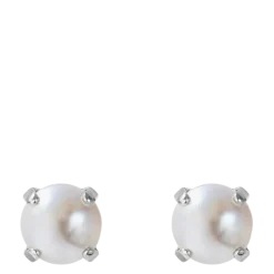 Hot Caroline Svedbom Classic Stud Earrings Rhodium - 844 Pearl