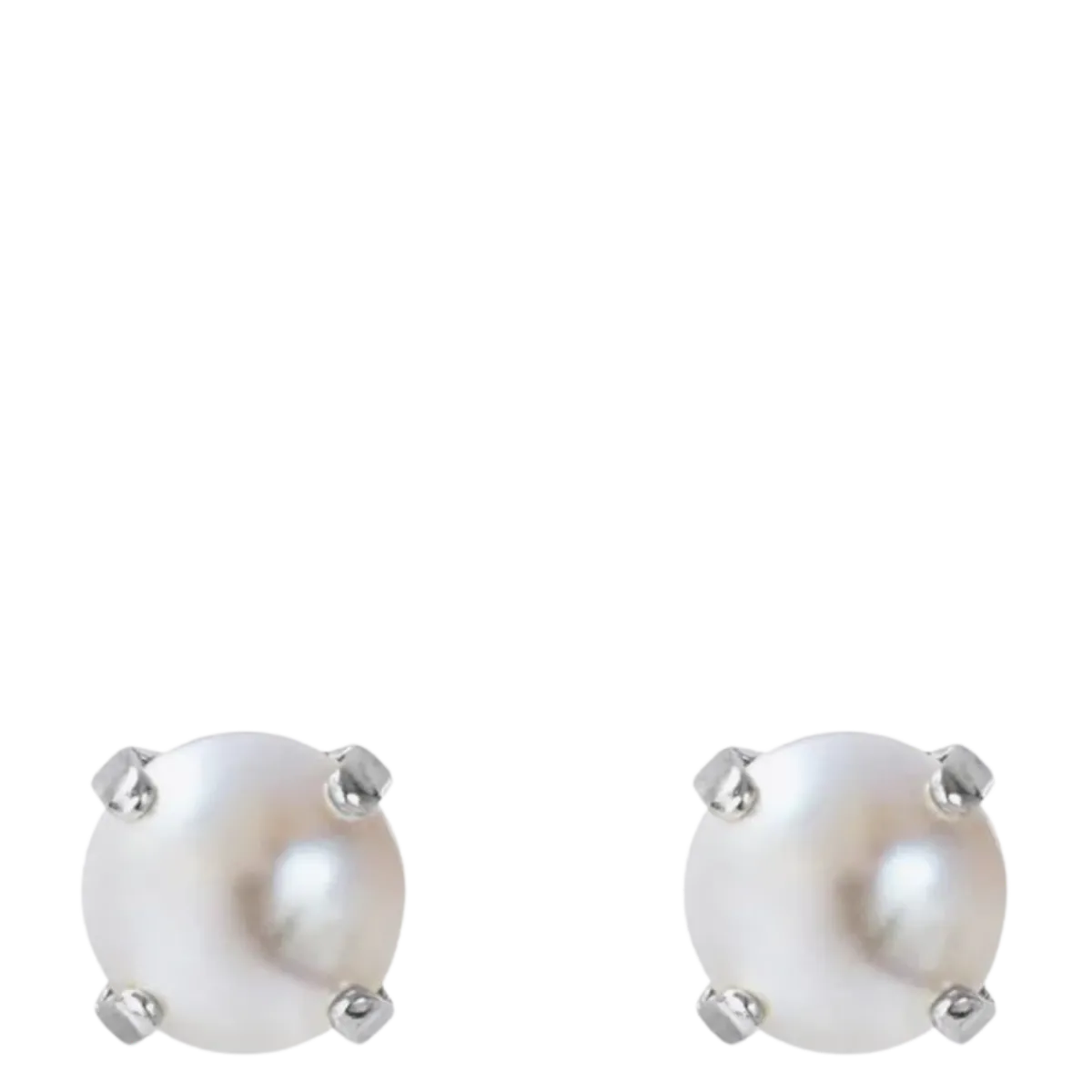 Hot Caroline Svedbom Classic Stud Earrings Rhodium - 844 Pearl