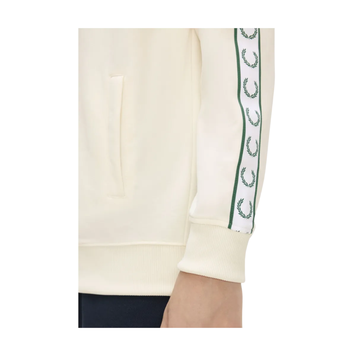 Clearance Fred Perry Contrat Tape Track Jacket - Ecru