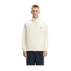 Clearance Fred Perry Contrat Tape Track Jacket - Ecru