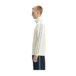 Clearance Fred Perry Contrat Tape Track Jacket - Ecru
