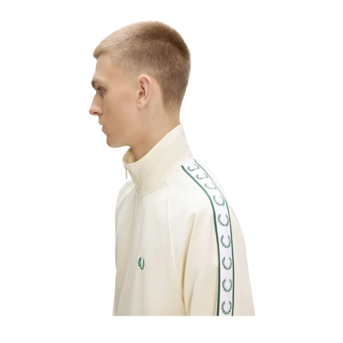 Clearance Fred Perry Contrat Tape Track Jacket - Ecru