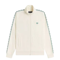 Clearance Fred Perry Contrat Tape Track Jacket - Ecru