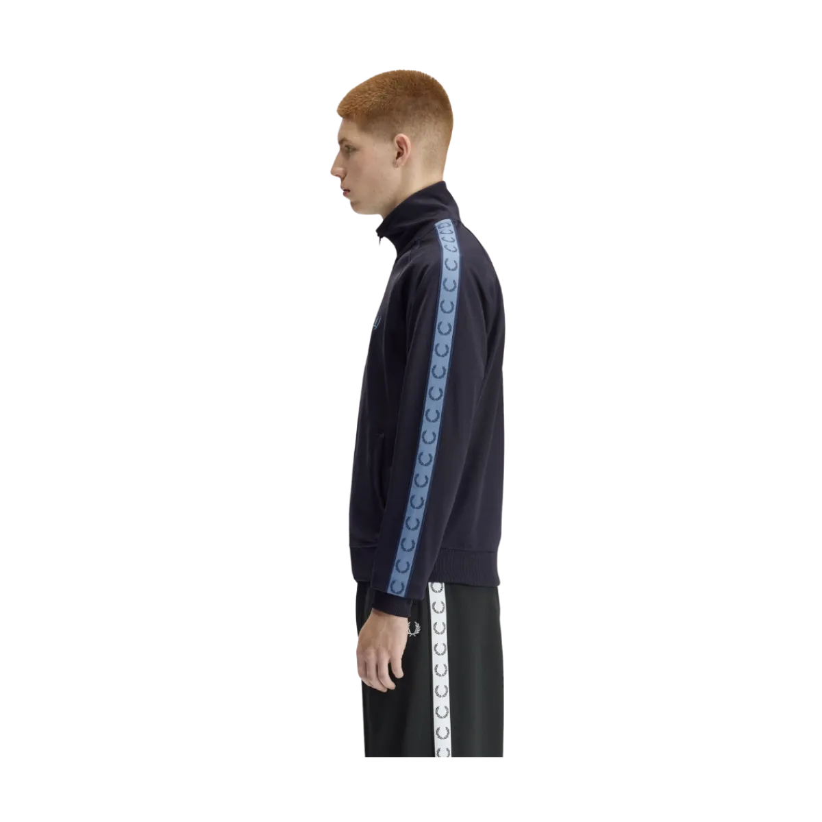 Clearance Fred Perry Contrat Tape Track Jacket - Navy