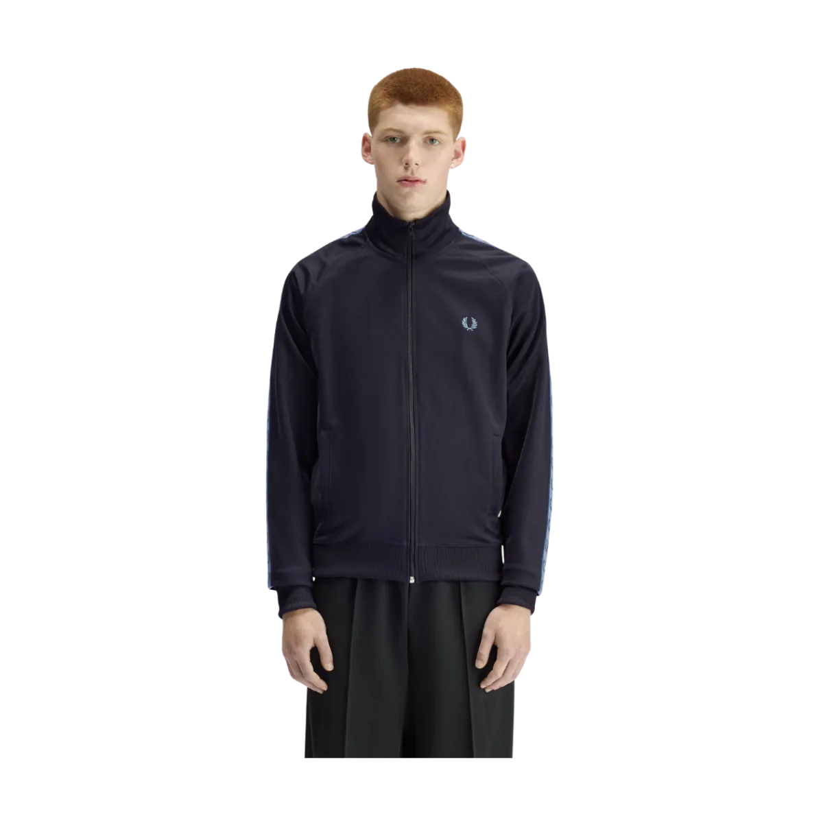 Clearance Fred Perry Contrat Tape Track Jacket - Navy