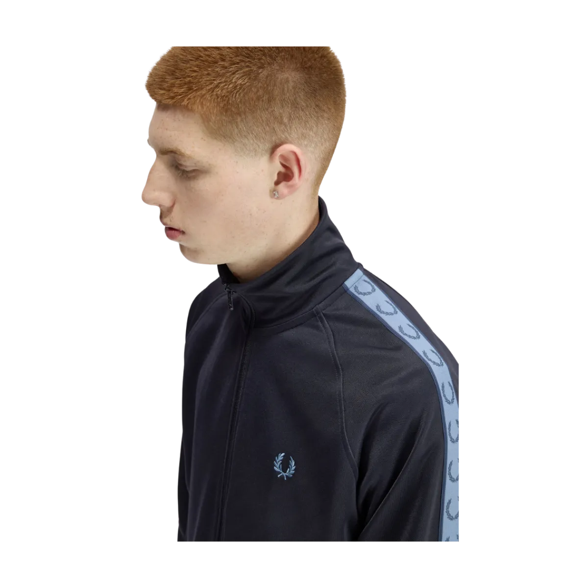 Clearance Fred Perry Contrat Tape Track Jacket - Navy