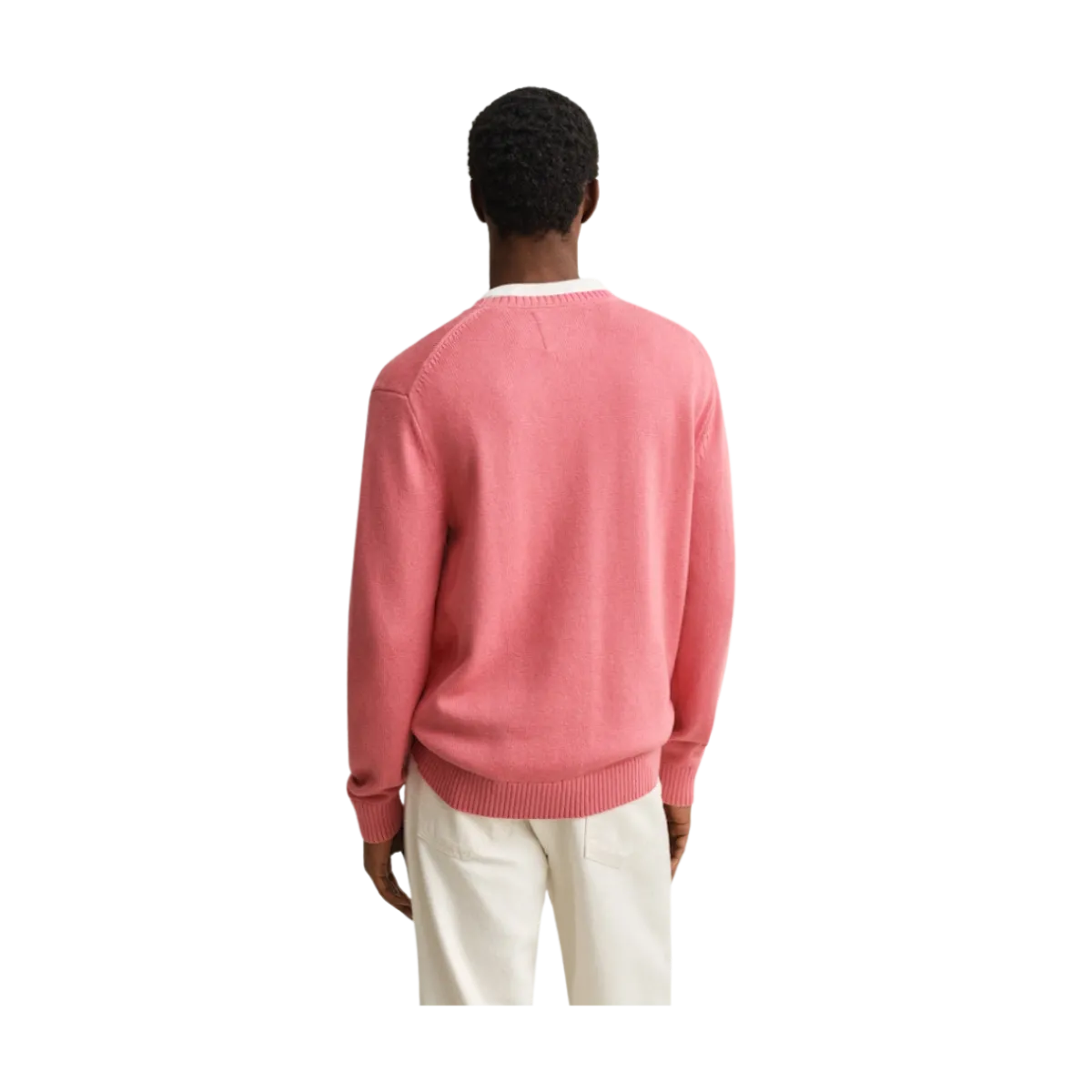 Discount Gant Cotton Blend C-Neck - Rose Pink