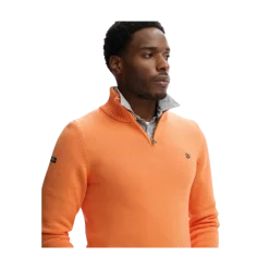 Sale Superdry Cotton Half Zip Knit - Washed Tangerine