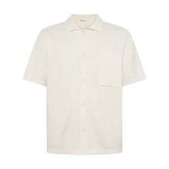 Online Knowledge Cotton Apparel Cotton Knitted hirt - Egret