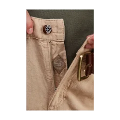 Outlet Hansen & Jacob Cotton/inen Cargo Shorts - Beige