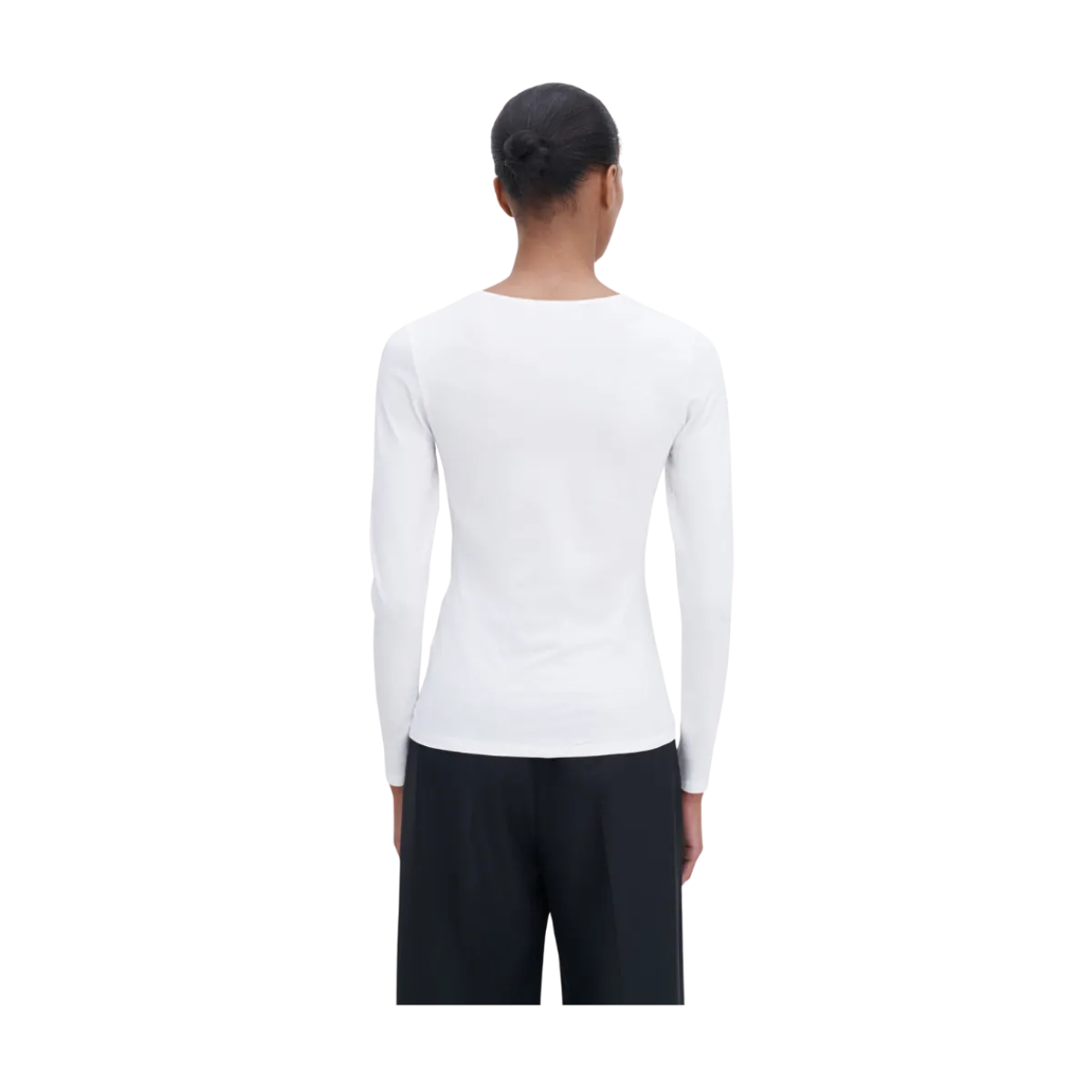 New Filippa K Cotton Stretch ong Seeve - White