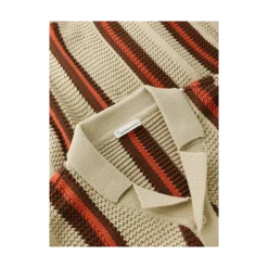 Discount Knowledge Cotton Apparel Cotton triped Knitted hirt - Red tripe