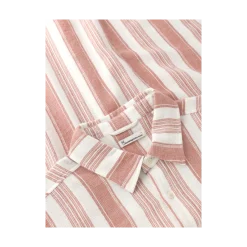 Sale Knowledge Cotton Apparel Cotton Striped Shirt - Red Stripe