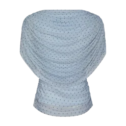 Hot Neo Noir Cottuna Dot Drapy Mesh Top - Light Blue