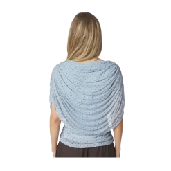 Hot Neo Noir Cottuna Dot Drapy Mesh Top - Light Blue