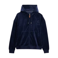 Online Superdry Country Club Velour Ziphood - Eclipse Navy