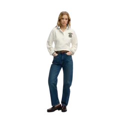 Discount Superdry Crest Rugby Top - Off White