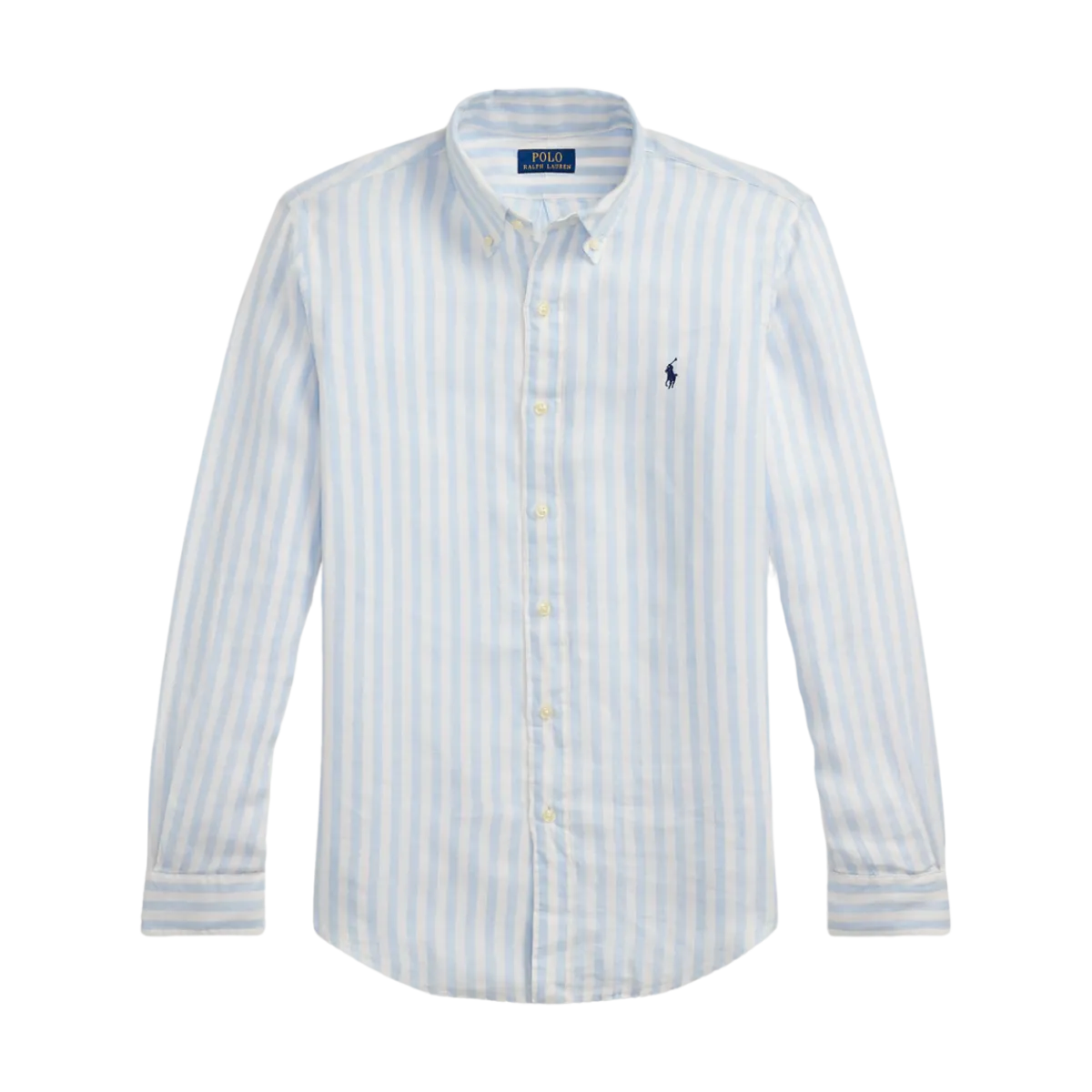 Best Polo Ralph Lauren Custo Fit Striped inen Shirt - Office Bue/White