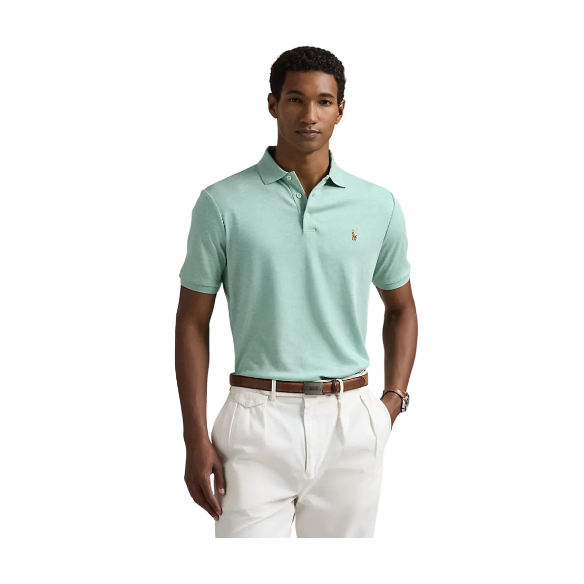 Outlet Polo Ralph Lauren Cuto li Fit oft Cotton Polo hirt - Celadon Heather