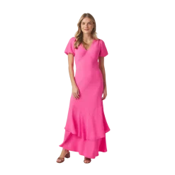 Outlet Neo Noir Dariah Structure Solid Dress - Pink