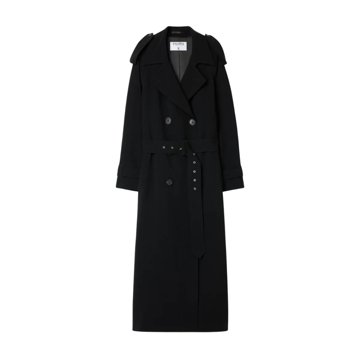 Filippa K Draped Trench Coat - Black