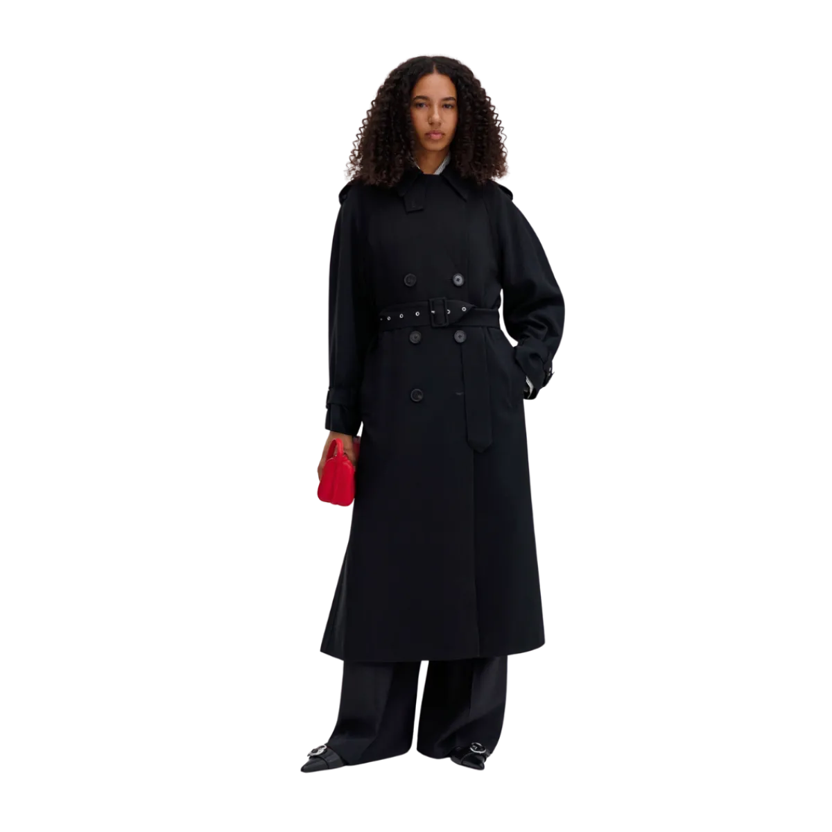 Filippa K Draped Trench Coat - Black