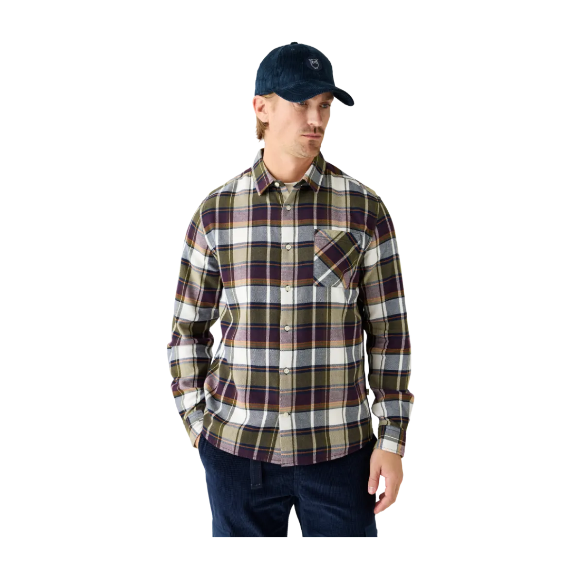 Discount Knowledge Cotton Apparel Dune Regular Checked Flannel hirt - Blue check