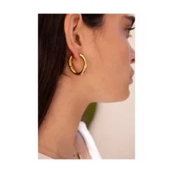Discount My Jewellery Earrings Twist Hoops - Gold