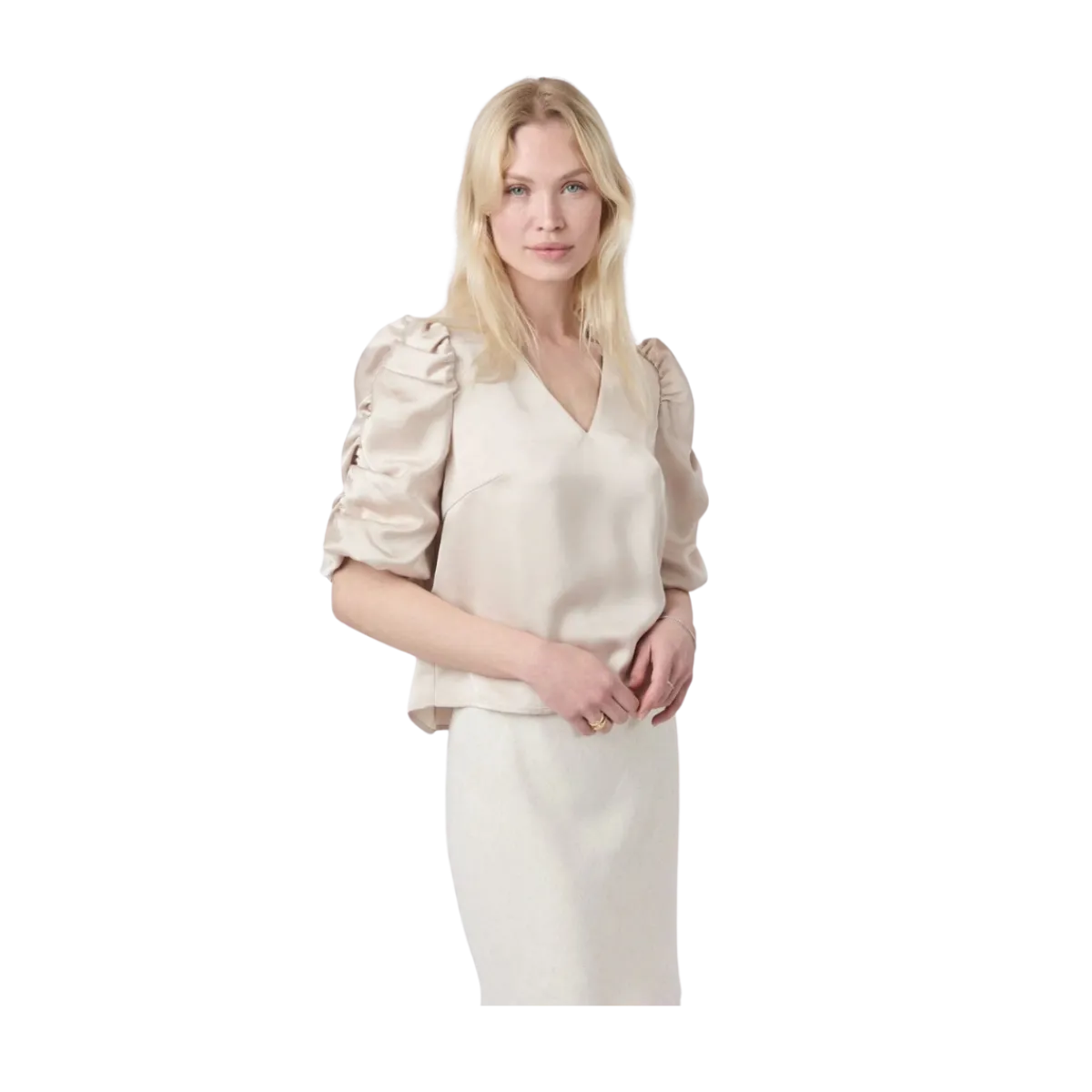 Outlet Neo Noir Elba Heavy Sateen Blouse - Champagne