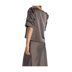 Discount Neo Noir Elba Heavy Sateen Blouse - 189 Warm Grey