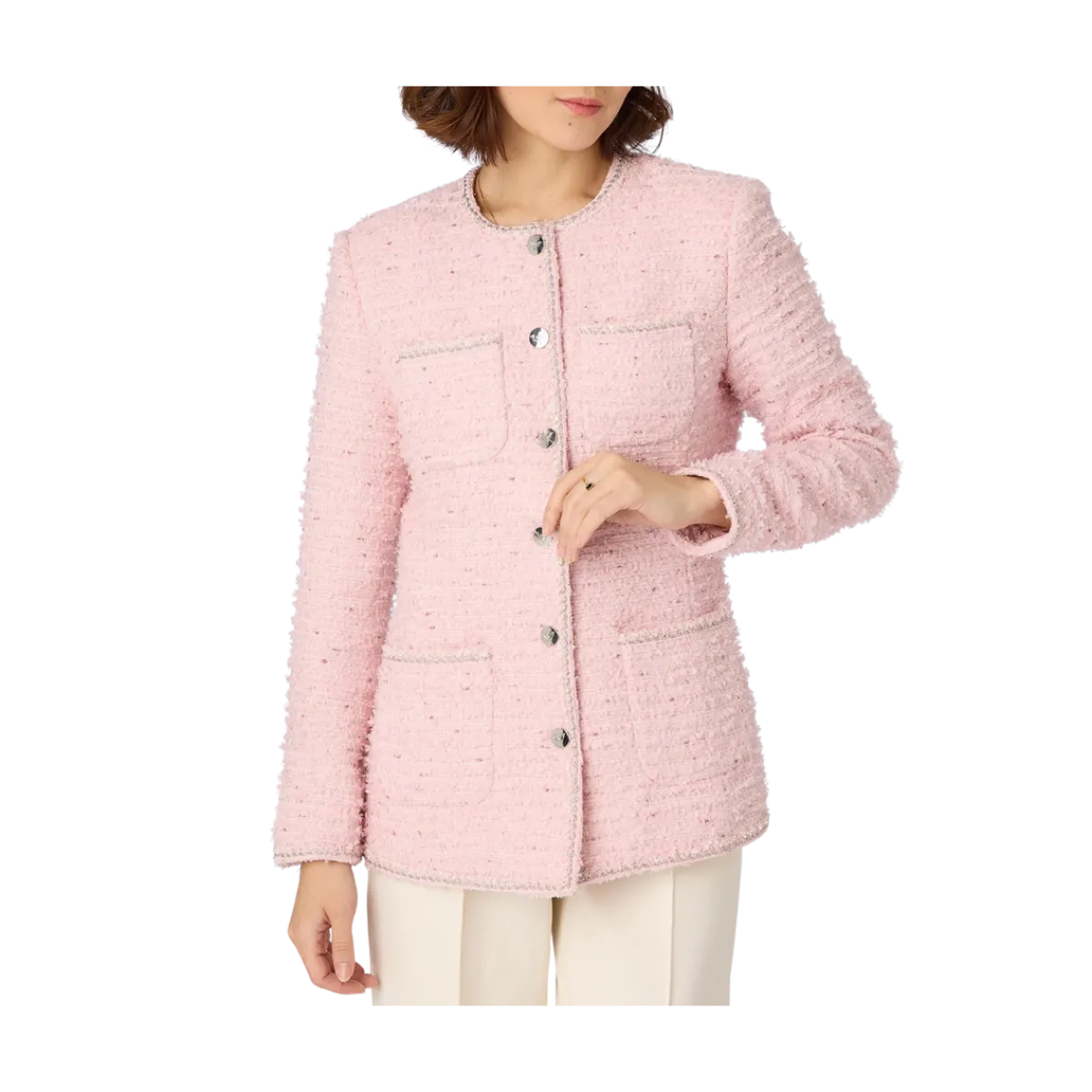 Hot Veronica Virta Elie Tweed Jacket - Pink