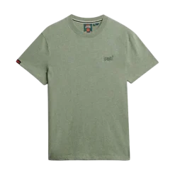 Clearance Superdry Essentia ogo EMB Tee - Vintage Sage Green Mar