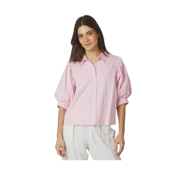 Hot Neo Noir Etta Soft Stripe Stone Shirt - Light Pink
