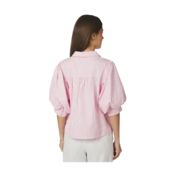 Hot Neo Noir Etta Soft Stripe Stone Shirt - Light Pink