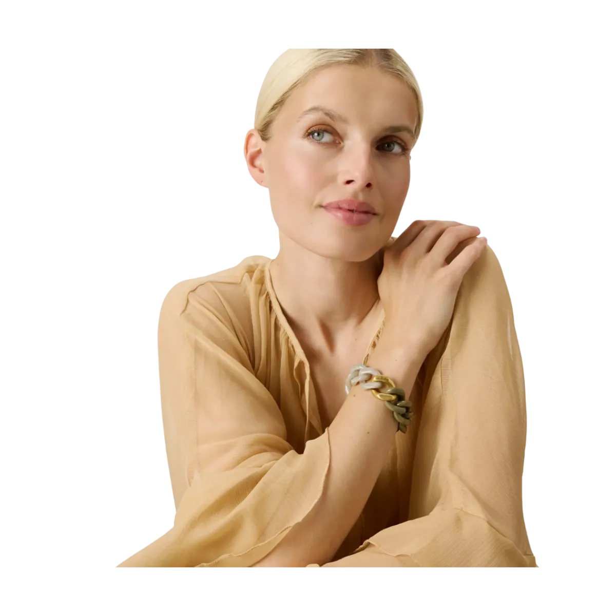 Vanessa Baroni Flat Chain Bracelet - Snow Green