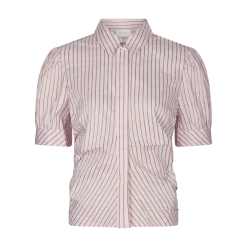 Neo Noir Frannie Structure Stripe Shirt - Light Pink