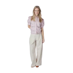 Neo Noir Frannie Structure Stripe Shirt - Light Pink