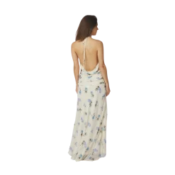 Online Neo Noir Gabina Faded Flower Dress - Light Blue Floral