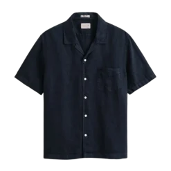 New Gant Gnt Dyed inen Cap Shirt - Evening Bue