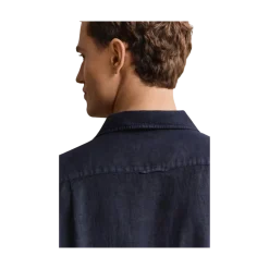 New Gant Gnt Dyed inen Cap Shirt - Evening Bue