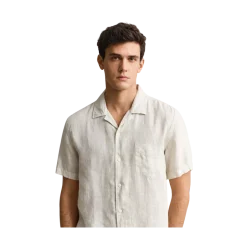 Discount Gant Gnt Dyed Linen Cap Shirt - Sand