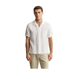 Outlet Gant Gnt Dyed inen Cap Shirt - White