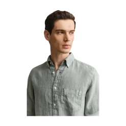 Outlet Gant Gnt Dyed Linen Shirt - Ceraic Grey