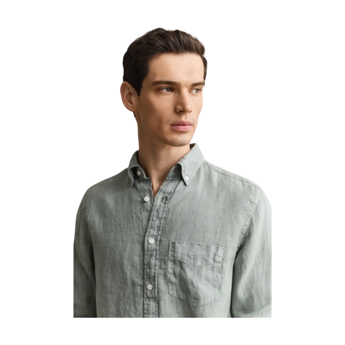 Outlet Gant Gnt Dyed Linen Shirt - Ceraic Grey