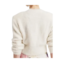Outlet By TiMo Hairy Knit Fitted Sweater - 001 Off White