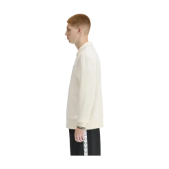 Fred Perry Haf Zip Coared Sweatshirt - Ecru