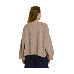 Norr Halli Button Knit Cardigan - CAMEL